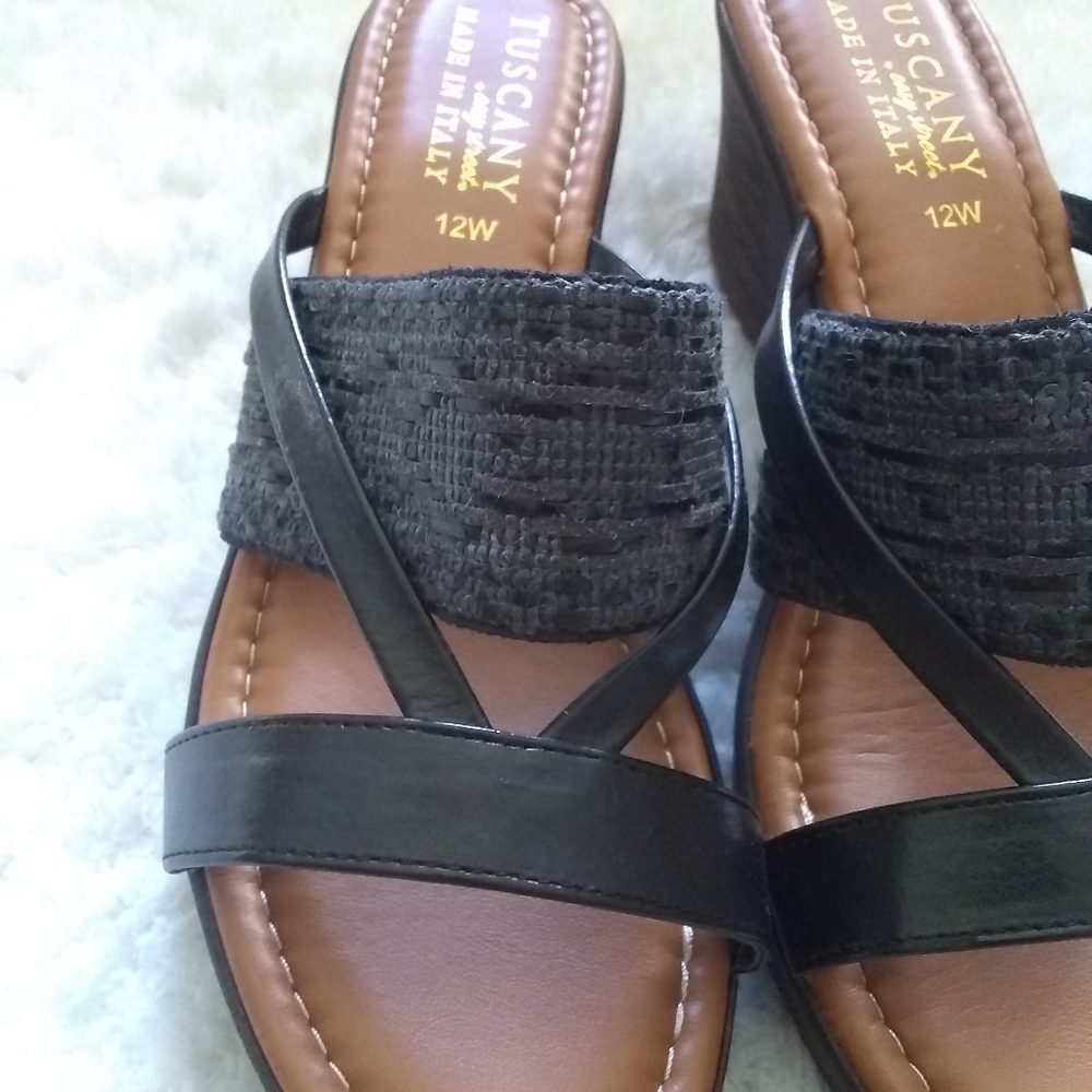 Tuscany Made in Italy Women's Wedge Platform Sandals Sz 12 A7 - Picture 3 of 11